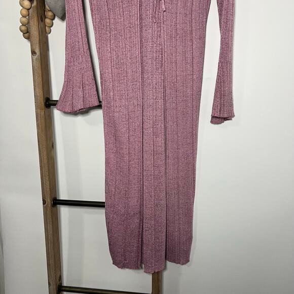 Anthropologie Purple Long Shine Shimmer Cardigan Size Medium - Picture 3 of 9